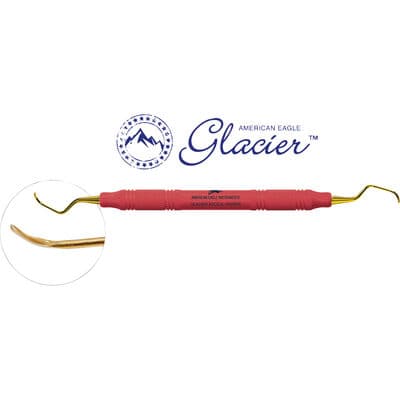 American Eagle Glacier Universal Curette, #4L/4R Columbia, Posterior, XP SQUARED Technology, EagleLite Resin Handle, Red, Double End thumbnail 3