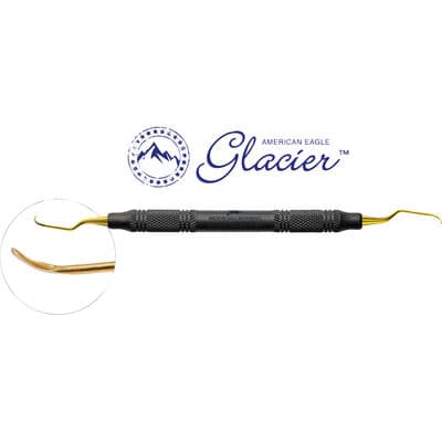 American Eagle Glacier Gracey Deep Pocket Curette 3/4, Anterior, XP SQUARED Technology, EagleLite Resin Handle, Double End, Black thumbnail 3
