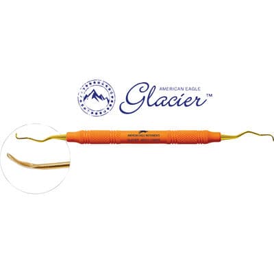American Eagle XP SQUARED Technology Glacier Curette, 11/12 Gracey, Mesial, EagleLite Resin Handle, Double End, Orange thumbnail 3