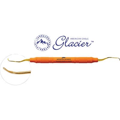 American Eagle Glacier Deep Pocket Curette 15/16 Gracey, Mesial, XP SQUARED Technology, EagleLite Resin Handle, Double End, Orange thumbnail 3