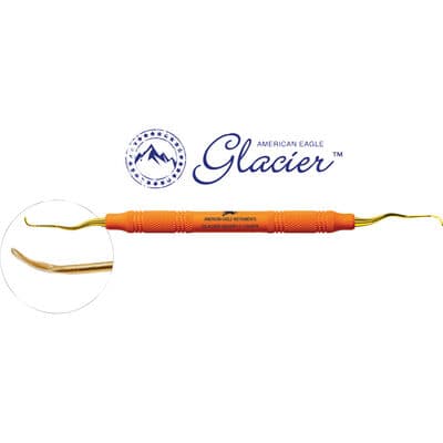 American Eagle Glacier Gracey Deep Pocket Curette 11/12, Mesial, XP SQUARED Technology, EagleLite Resin Handle, Double End, Orange thumbnail 3