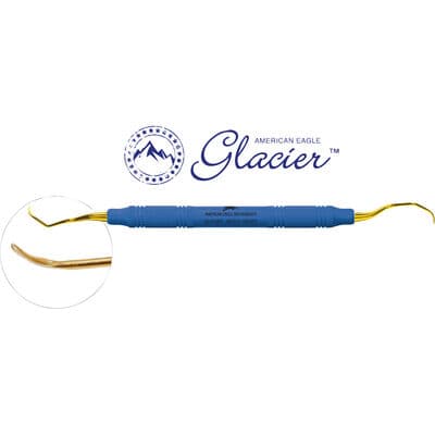 American Eagle XP SQUARED Technology Glacier Curette, 13/14 Gracey, Distal, EagleLite Resin Handle, Double End, Blue thumbnail 3
