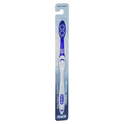 Oral-B Dual Clean Manual Toothbrush, 36 Tuft Soft, Ergonomic Handle, 12/Box thumbnail 4