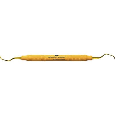 XP SQUARED Technology Universal Curette #13/14S McCall, Sharp Point, EagleLite Resin Handle, Yellow, Double End thumbnail 4
