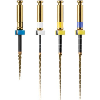 Coltene HyFlex EDM OGSF Nickel Titanium Rotary File Sequence Set, 31mm, 4/Pk (18/.11 Orifice Opener, 15/.03 Glidepath, 18/.045 Shaping, 30/.04 Finishing) - Coltene HyFlex EDM Nickel Titanium OGSF Rotary File Sequence Set, 31mm, 4/Pk. Includes: each one of (18/.11 orifice opener, 15/.03 glidepath file, 18/.045 shaping file, and 30/.04 finishing File) for complete canal preparation in a single sequence. - Image 1