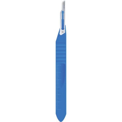 TBS BASICS Disposable Scalpel with Plastic Handle, Sterile, Size 15, 10/Box - TBS BASICS Disposable Scalpel with Plastic Handle – 10/Box - 15 - Image 1