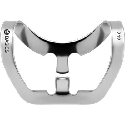 TBS BASICS Rubber Dam Clamp, Regular Size, #212, For Upper and Lower Cuspids/Anteriors, 1/Pkg - TBS BASICS Rubber Dam Clamp – Regular Size - # 212, For Upper and Lower Cuspids/Anteriors - Image 1
