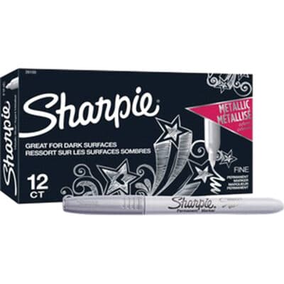 Sharpie Metallic Permanent Marker, Fine Point, Metallic Silver, 12/Pack thumbnail 4