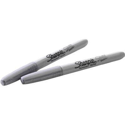 Sharpie Metallic Permanent Marker, Fine Point, Metallic Silver, 12/Pack thumbnail 3