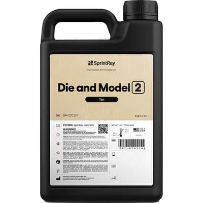 SprintRay Die and Model 2 3D Resin, Tan, 3 kg Bottle - SprintRay Die and Model 2 3D Resin – 3 kg - Tan - Image 1