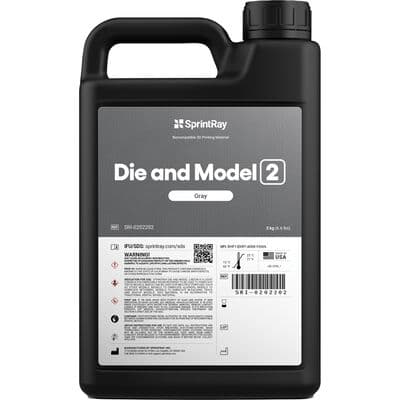 SprintRay Die and Model 2 3D Resin, Gray, 3 kg Bottle, 01KPST190R1DKSDH5YSBK129GR - SprintRay Die and Model 2 3D Resin – 3 kg - Gray - Image 1