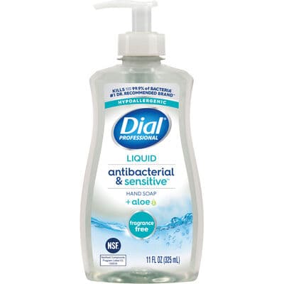 Dial Professional Antibacterial & Sensitive Fragrance Free Liquid Hand Soap, 11 oz Pump Bottle, 12/Case thumbnail 4