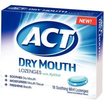 ACT Dry Mouth Lozenges, Soothing Mint, 18 Count Blister Packs, 6/Pkg thumbnail 2