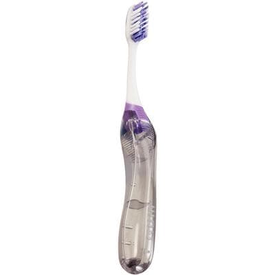 GUM Ortho Travel Toothbrush, V-Trim, Soft, 4-Row, with Snap-Lock Cap/Tongue Cleaner, 12/Box, 125PQA thumbnail 8