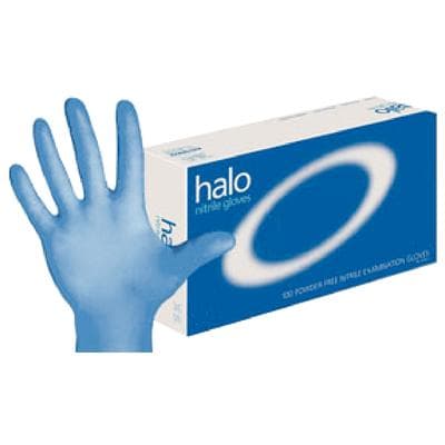 Halo Nitrile Exam Gloves, Powder-Free, Textured, Non-Sterile, Medium, Blue, 100/Box, HAL100M thumbnail 19