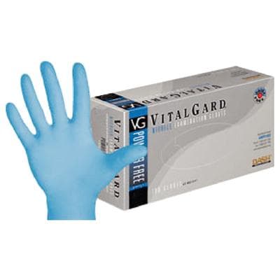 VitalGard® Nitrile Exam Gloves, Powder Free, Latex Free, Non-Sterile, Medium, Blue, Textured, 100/Box, VNPF100M thumbnail 18