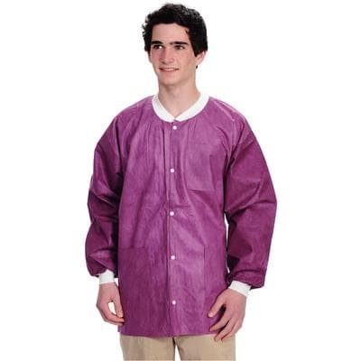 ValuMax Extra-Safe Hip-Length Lab Jacket, AAMI Level 3, Cranberry, Medium, 10/Pack, 3630CYM thumbnail 7