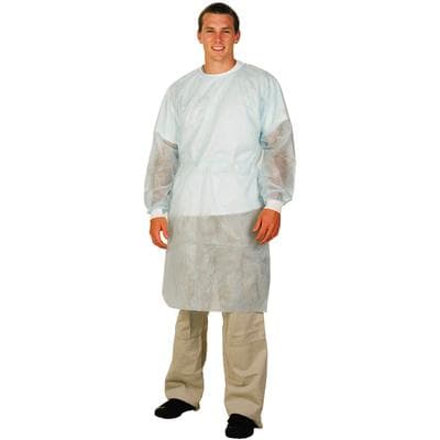 ValuMax Blue Isolation Gown with Knit Cuffs, X-Large, Latex-Free, Splash Resistant, 50/Case, 3260BXL thumbnail 4
