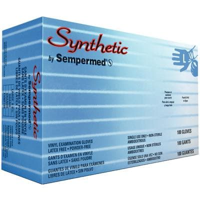 Sempermed SemperCare Synthetic Vinyl Exam Gloves, Powder Free, Non-Sterile, Large, White, 100/Box thumbnail 4