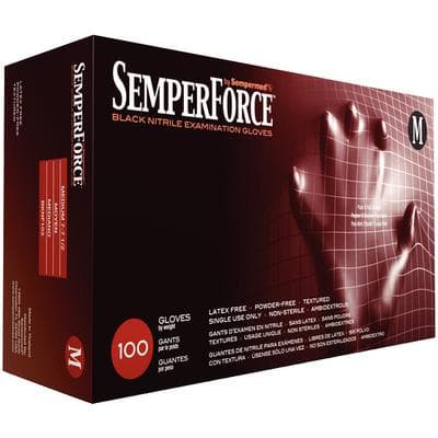 SemperForce® Nitrile Exam Gloves, Powder Free, Non-Sterile, Black, Medium, 100/Box thumbnail 4