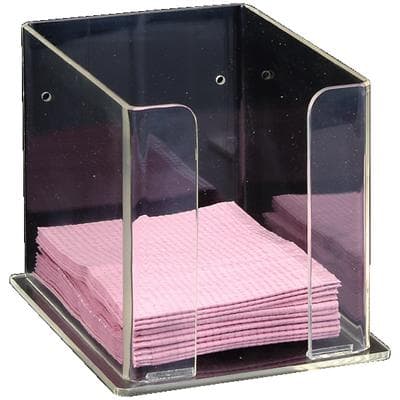 Plasdent Bib Holder, Short Side Loading, Clear, 5" W x 6" H x 7" D, Model 1204 thumbnail 3