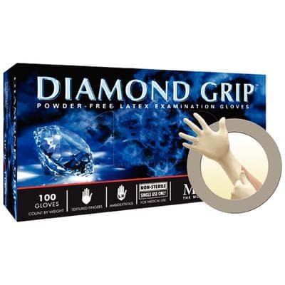 Microflex Diamond Grip MF-300 Powder-Free Latex Exam Gloves, Medium, Textured, Non-Sterile, 100/Box, MF-300-M thumbnail 17