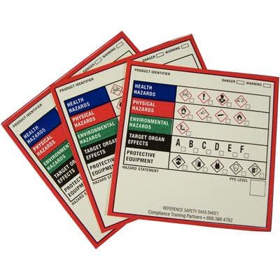 GHS Chemical Product Labels, 2-1/2" x 2-1/2", 25/Pkg - GHS Chemical Product Labels, 25/Pkg - 2-1/2" x 2-1/2" Labels, 25/Pkg - Image 1