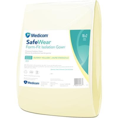SafeWear Form-Fit Disposable Isolation Gown, Extra Large, Sunny Yellow, 12/Pk, 8113-D thumbnail 12