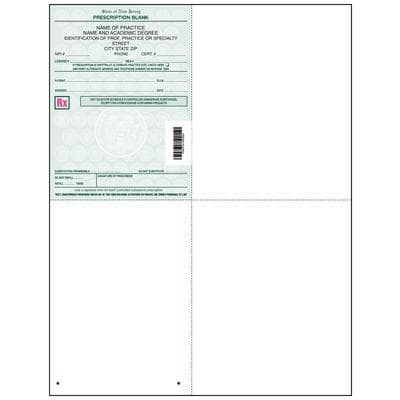 New Jersey Laser Prescription Blanks, Personalized, 4" W x 5-1/2" H (Rx), 8-1/2" W x 11" H (Overall), 1000/Pkg - New Jersey Laser Prescription Blanks – Personalized, Health Care Facility, Nurse Practitioner, Optometric, Eyewear, Physician Assistant, Midwife,  4" W x 5-1/2" H (Rx), 8-1/2" W x 11" H (Overall), 1000/Pkg - TPA Certified Optometirst, Contact Lens – Use this form only - Image 1