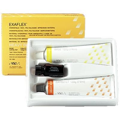 GC America EXAFLEX Heavy Body Hydrophilic VPS Impression Material Standard Pack, Yellow, 74 mL Tubes, 1/Pk, #138201 thumbnail 10