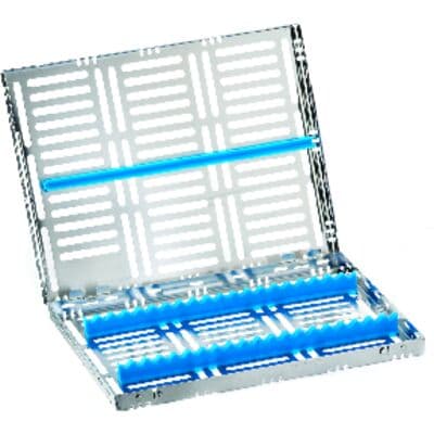 Nordent Sterilization Cassette, Single-Sided Large, 20 Instruments, Blue, Stainless Steel, 8" W x 11" L x 1.25" H, CH3-20N1 thumbnail 13