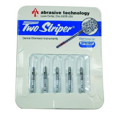 Two Striper ShortCut Diamond Bur, FGSS, Round-End Taper, 780.9 S, Coarse, Green, 2.1 mm Major/1.4 mm Minor, 9 mm Length, 5/Pk, 2015906 thumbnail 16