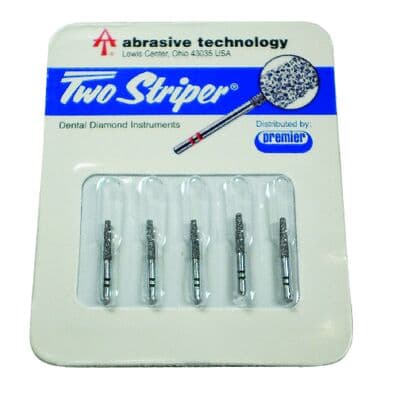 Two Striper ShortCut Diamond Bur, FGSS, Flat-End Taper, 703.8 S, Coarse, Green, 1.8 mm Major/1.2 mm Minor, 8 mm Length, 5/Pk, 2015908 thumbnail 11