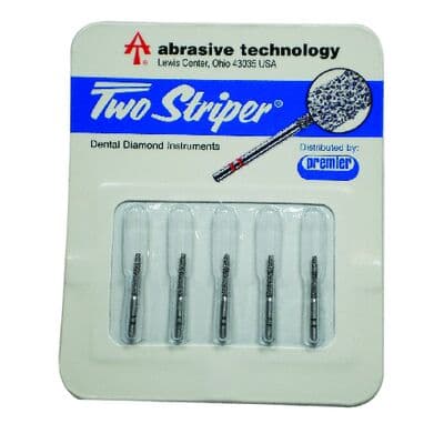Two Striper ShortCut Diamond Bur, FGSS, Flat-End Taper, 702.8 S, Coarse, Green, 1.4 mm Major/0.9 mm Minor, 8 mm Length, 5/Pk, 2015909 thumbnail 11
