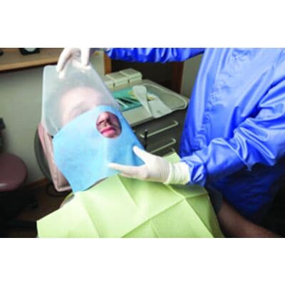 Disposable Face Drapes, Blue, 50/Box (Pro-Safe Clini Cover) thumbnail 2