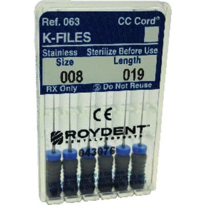 Roydent K-Type Files, Size #08 (Gray), 19mm, Pack of 6, 06319008R thumbnail 7