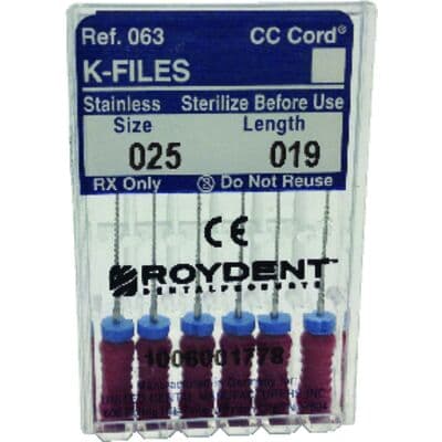 Roydent K-Type Files #25, 19mm, Red, Pack of 6 (06319025R) thumbnail 4