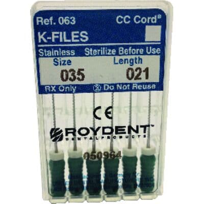 Roydent K-Type Files, #35 (Green), 21mm, Pack of 6, 06321035R thumbnail 9