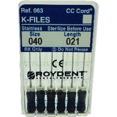 Roydent K-Type Files #40 (Black), 21mm, Pack of 6, 06321040R thumbnail 8