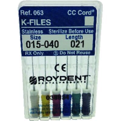 Roydent K-Type Files, Assorted #15-40, 21mm, Pack of 6, 06321160R thumbnail 6