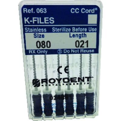 Roydent K-Type Files, Size 80, 21mm, Black, Stainless Steel with Silicone Stops, 6/Pack, 06321080R thumbnail 5