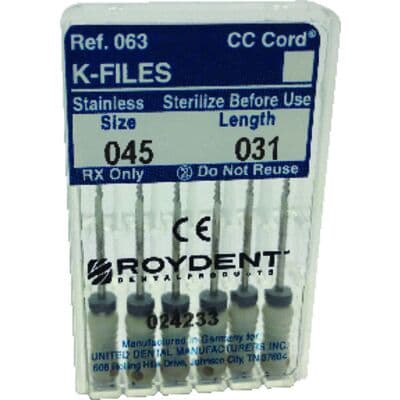 Roydent K-Type Files, #45, 31mm, Pack of 6, 06331045R thumbnail 3