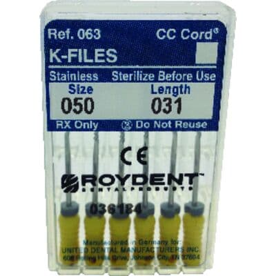 Roydent K-Type Files #50, 31mm, Yellow, Pack of 6 (06331050R) thumbnail 5