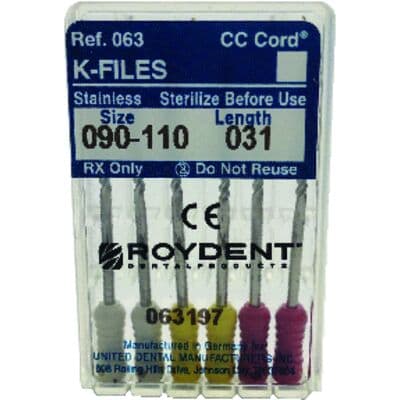 Roydent K-Type Files, 31mm, Assorted #90-110, 6/Pack, 06331170R thumbnail 9