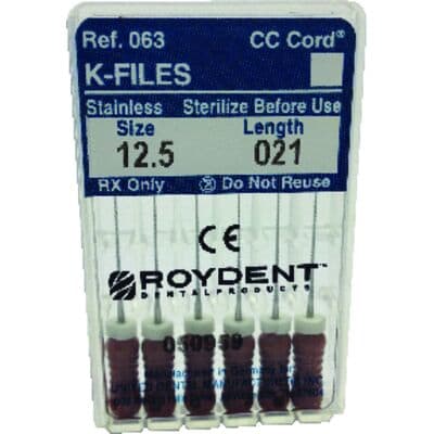 Roydent K-Type Files, 21mm, Size #12.5, Stainless Steel, 6/Pack, 06321012R thumbnail 8
