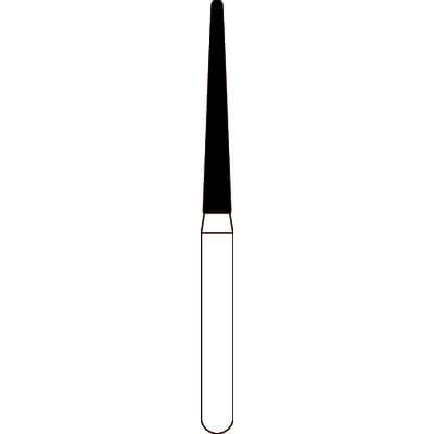 Spring Disposable Diamond Bur, FG #850 (770.11), Medium Grit, Cone Round End, 1.2 mm Diameter, 11 mm Length, Gray Ring, 25/Pkg thumbnail 2