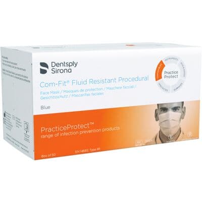 Com-Fit® Fluid Resistant Procedural Face Masks, ASTM Level 2, Earloop, Blue, 50/Box, #20322 thumbnail 10