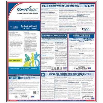 Federal Labor Law Poster, 27" W x 39" H, English - Federal Labor Law Poster, 27 W x 39 H - English - Image 1