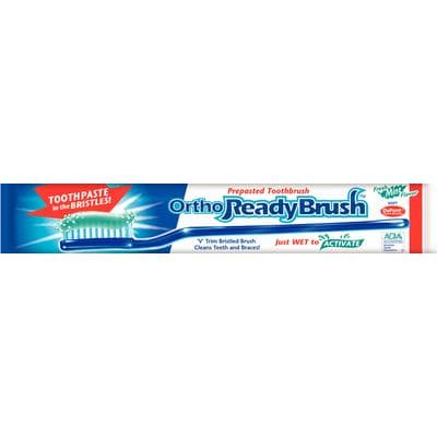 ReadyBrush® Ortho Prepasted Toothbrush, Soft, V-Trim, Mint, Assorted Neon Colors, 144/Box, ORB-100 thumbnail 5