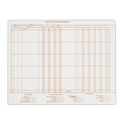 Pegboard Daysheets - Fold-A-Log Daysheet, 14" W x 11" H, NCR (No Carbon Required), 100/Pkg - Pegboard Daysheets - Daysheet, Fold-A-Log, 14 W x 11 H, NCR (no carbon required), 100/Pkg - Image 1